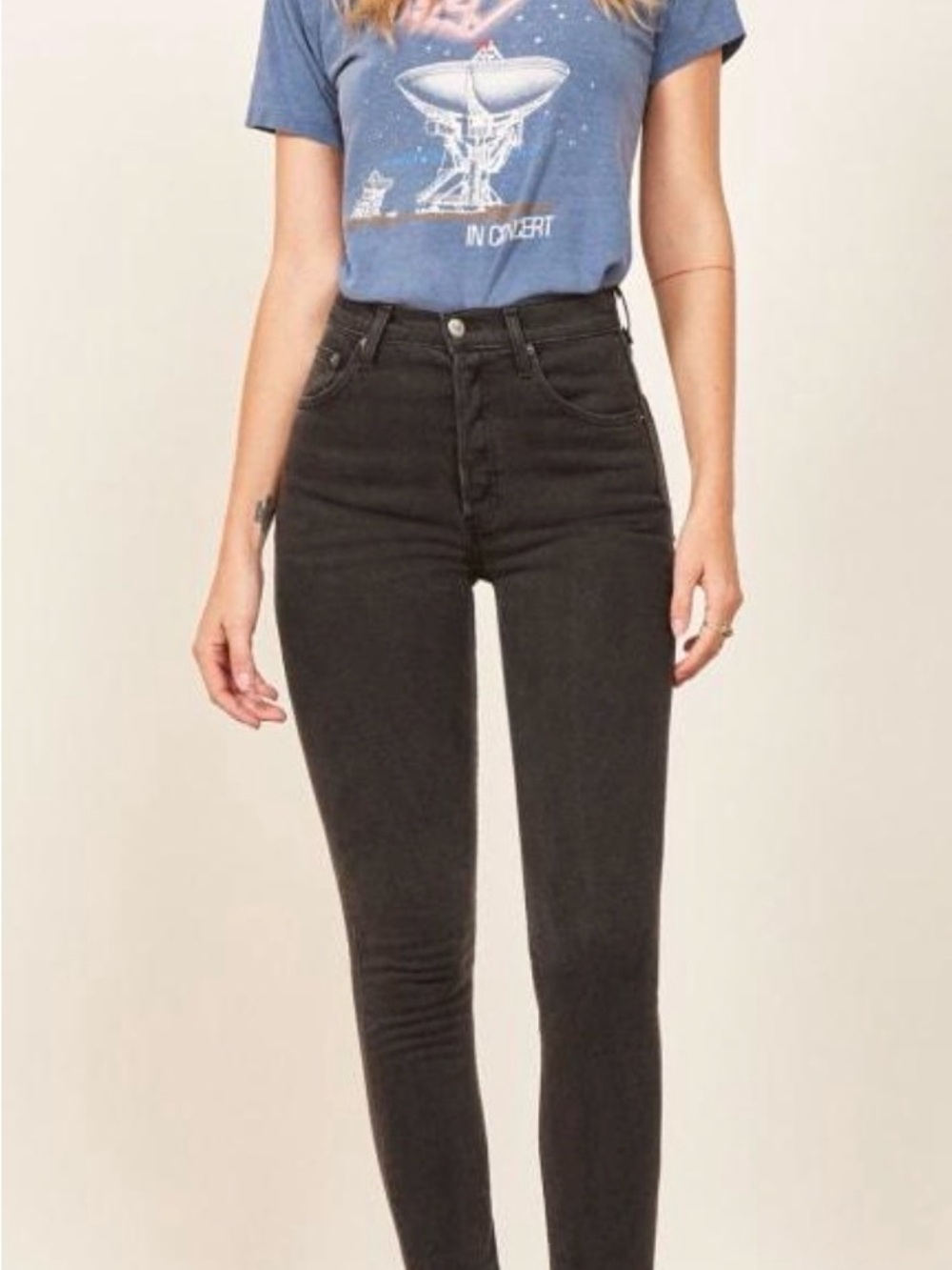 Reformation High-Rise Black Skinny Women’s Jeans Sz 25 Organic Cotton Stretch
